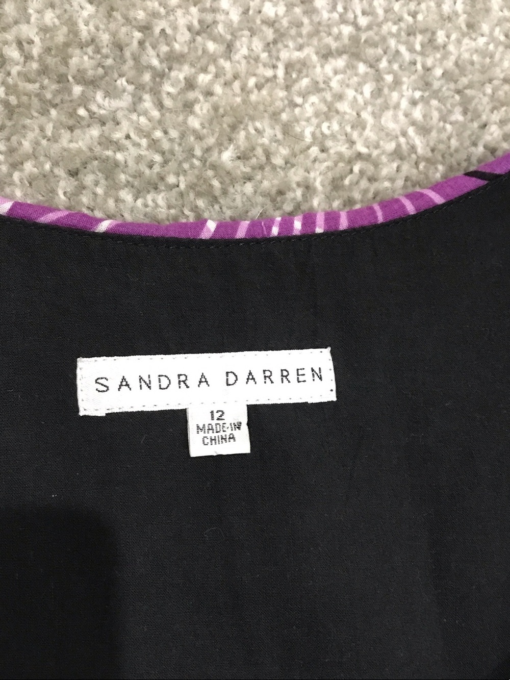 Sandra Darren Purple Floral V-Neck Midi Dress - Picture 8 of 12